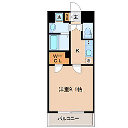 アーバンフラッツ小田原 1Kの間取図画像