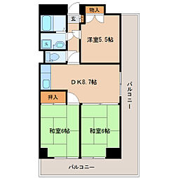 パレス上杉 3DKの間取図画像
