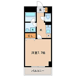 KDX定禅寺通レジデンス 1Kの間取図画像