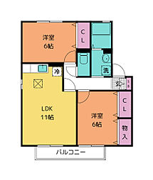 レピィナード3 2LDKの間取図画像