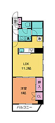 グリーンパーク小松島 1LDKの間取図画像