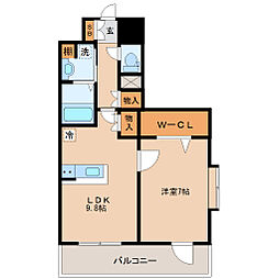 レジディア榴岡East 1LDKの間取図画像