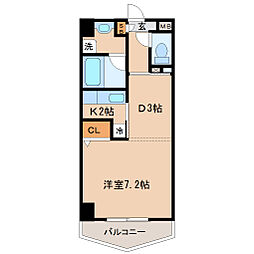 ロンディーヌ2 1DKの間取図画像
