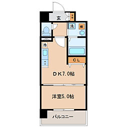 ELSTANZA榴岡公園 1DKの間取図画像