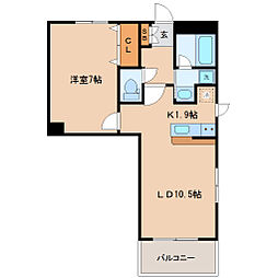 エルスタンザ仙台駅東 1LDKの間取図画像