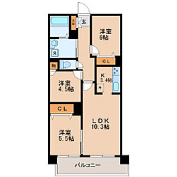 108宮千代 3LDKの間取図画像