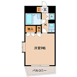 エスパシオ支倉 1Kの間取図画像
