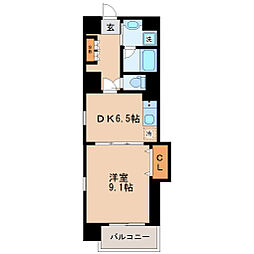 ヴィアーレ勾当台1 1DKの間取図画像