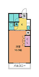 イーグルハイツ錦町 1Kの間取図画像