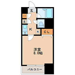 HF北四番丁レジデンス 1Kの間取図画像