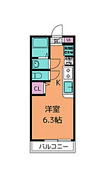 アヴニール ワンルームの間取図画像