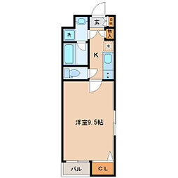 GranStrada上杉 1Kの間取図画像