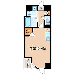HF晩翠通レジデンス ワンルームの間取図画像