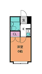 ベルシティ森林公園 1Kの間取図画像