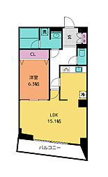 ブルーヴェル青葉通 1LDKの間取図画像