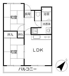 内藤ビル 2LDKの間取図画像