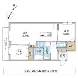 セルディーナ流星台 2階2LDKの間取り
