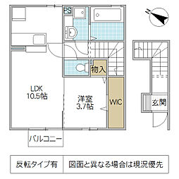 ヴァルール吾妻 1LDKの間取図画像