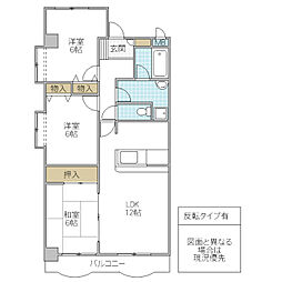 センチュリー時計台1 3LDKの間取図画像