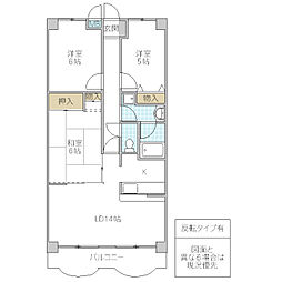 センチュリー時計台1 3LDKの間取図画像
