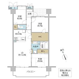 サンフォレスト水戸 3LDKの間取図画像