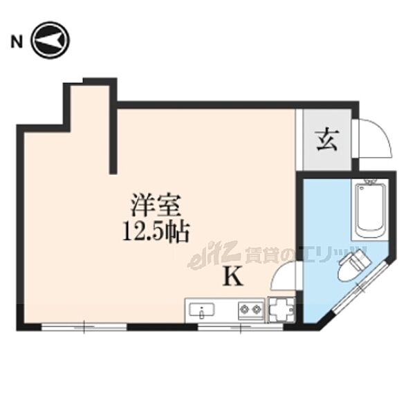 京都府京都市左京区田中西浦町(賃貸マンション1R・3階・28.00㎡)の写真 その2