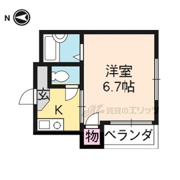 グランシャリオ 108｜京都府京都市北区西賀茂中川上町(賃貸マンション1K・1階・19.29㎡)の写真 その2