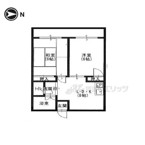 ヴィラージュ岩倉 110｜京都府京都市左京区岩倉西河原町(賃貸マンション2DK・1階・42.00㎡)の写真 その2