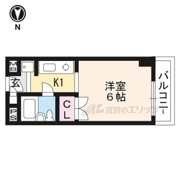 京都府京都市左京区田中大堰町(賃貸マンション1K・2階・17.70㎡)の写真 その2