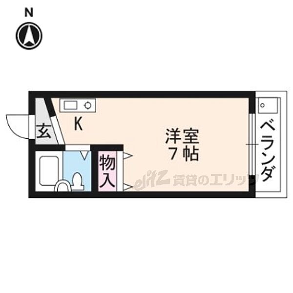 京都府京都市北区上賀茂葵田町(賃貸マンション1R・4階・16.20㎡)の写真 その2