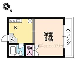 京都市営烏丸線 国際会館駅 バス10分 洛北グリーンハイツ前下車 徒歩2分の賃貸マンション 3階1Kの間取り