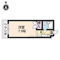 京都市営烏丸線 北山駅 バス11分 旭ヶ丘下車 徒歩3分の賃貸マンション 3階1Kの間取り
