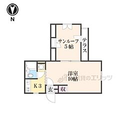 ヨークハウス 1階1Kの間取り