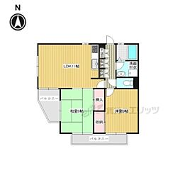 パレス・イマイ 2LDKの間取図画像