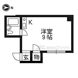 メゾン堀川 3階ワンルームの間取り