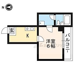 ホーユウコンフォルト二条城前 1Kの間取図画像