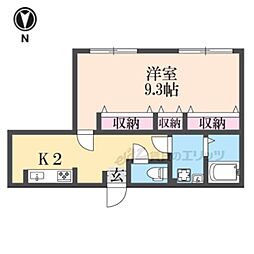 松野アパート 1Kの間取図画像