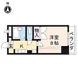 コモドエスペシオ勝山 1Kの間取図画像