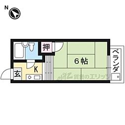花園橋ハイツ 1Kの間取図画像