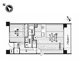 ブリリア京都松ヶ崎 1LDKの間取図画像