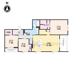 メゾン御所南 3LDKの間取図画像