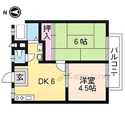 ファミィーユ十権寺 2DKの間取図画像