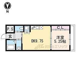 フォルトゥーナ毘沙門町 1LDKの間取図画像