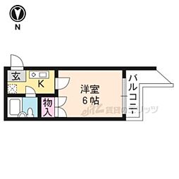 ラシャンブル 1Kの間取図画像