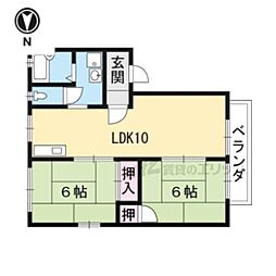 メイプル岩倉 2LDKの間取図画像