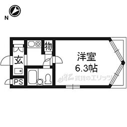 デトム・ワン鴨川 1Kの間取図画像