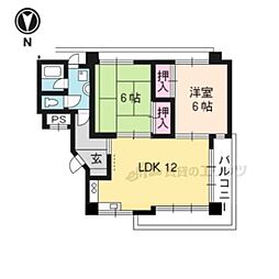 一浦マンション 2LDKの間取図画像