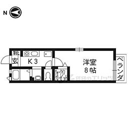 シティオ・クラーロ哲学の道 1Kの間取図画像