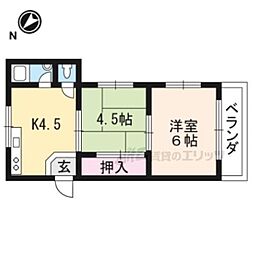 コーポひいらぎ 2DKの間取図画像