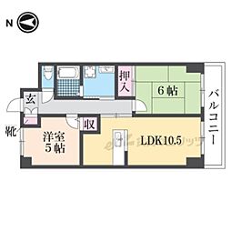 ノイシュロス御室南 2LDKの間取図画像